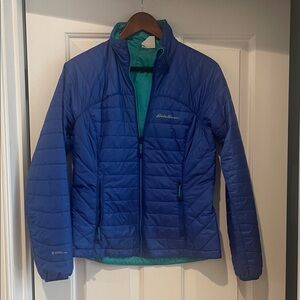 Eddie Bauer Vibrant Blue women’s reversible insulated Jacket